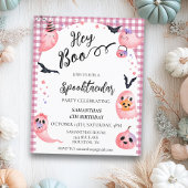 Halloween Birthday Party Kids Hey Boo Pink Ghosts