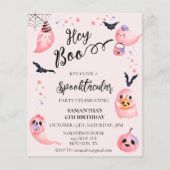 Halloween Birthday Party Kinder Hé Boo Pink Ghosts (Voorkant)