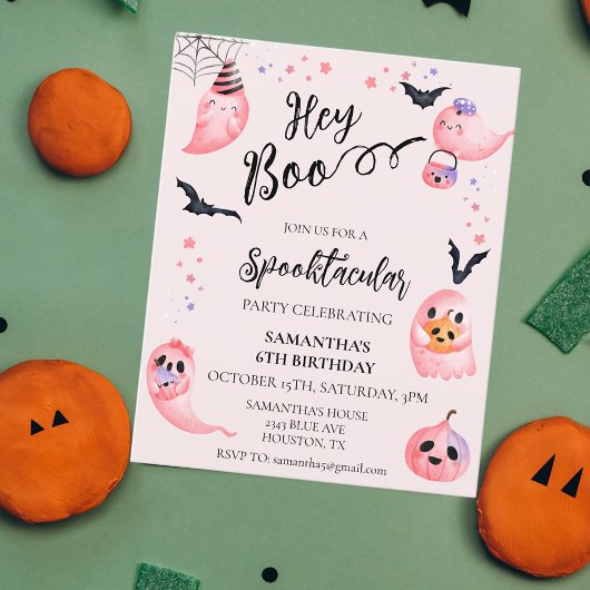 Halloween Birthday Party Kinder Hé Boo Pink Ghosts