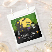 Halloween Birthday Party Monsters Green Bedankzakje (Geknipt)