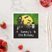 Halloween Birthday Party Monsters Green Servet (Insitu)