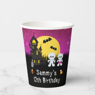 Halloween Birthday Party Mummy Pink Papieren Bekers