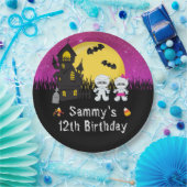 Halloween Birthday Party Mummy Pink Papieren Bordje (Feest)