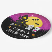 Halloween Birthday Party Mummy Pink Papieren Bordje (Gekanteld)