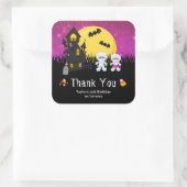 Halloween Birthday Party Mummy Pink Vierkante Sticker (Tas)