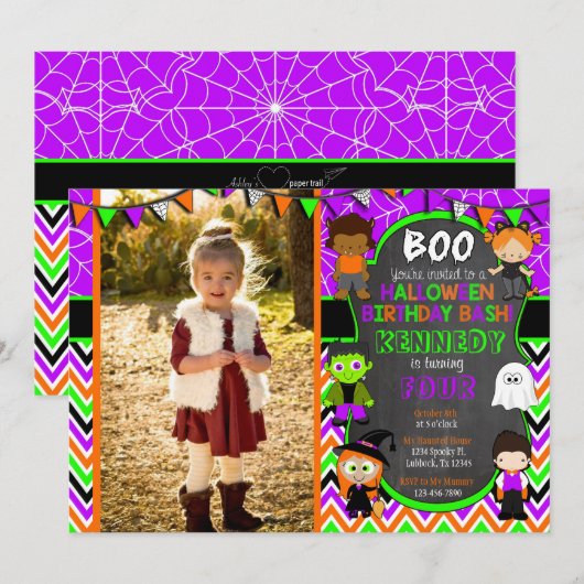 Halloween Birthday Party nodigt Afbeelding uit Kaart (Voorkant / Achterkant)