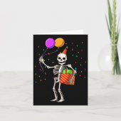 Halloween Birthday Party Outfit Skeleton Birthday Kaart (Voorkant)
