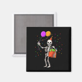 Halloween Birthday Party Outfit Skeleton Birthday Magneet (Voorkant / Achterkant)