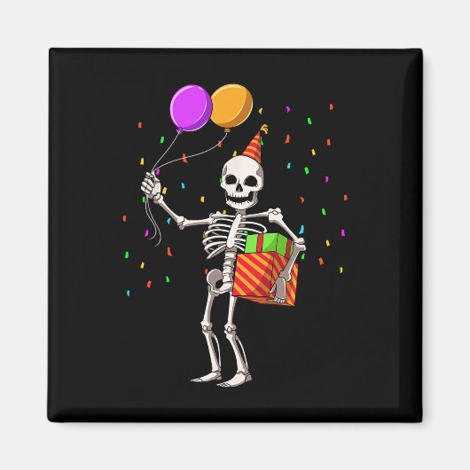 Halloween Birthday Party Outfit Skeleton Birthday Magneet (Voorkant)