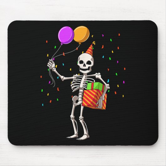 Halloween Birthday Party Outfit Skeleton Birthday Muismat (Voorkant)