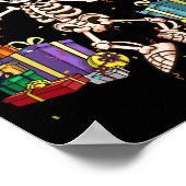 Halloween Birthday Party Outfit Skeleton Birthday Poster (Hoek)