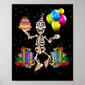 Halloween Birthday Party Outfit Skeleton Birthday Poster