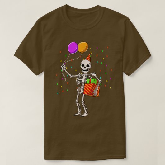 Halloween Birthday Party Outfit Skeleton Birthday  T-shirt (Design voorkant)