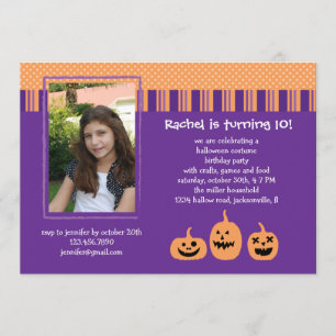 Halloween Birthday Party Photo Invitation Kaart