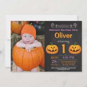 Halloween Birthday Party Photo Invitation Kaart