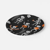 halloween birthday party skeleton coffin skull papieren bordje (Gekanteld)