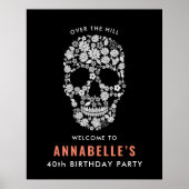 Halloween Birthday Party Skull Welcome Sign Poster (Voorkant)