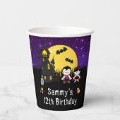 Halloween Birthday Party Vampires Paars Papieren Bekers (Achterkant)