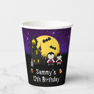 Halloween Birthday Party Vampires Paars Papieren Bekers