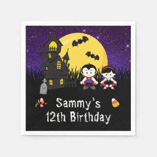 Halloween Birthday Party Vampires Paars Servet