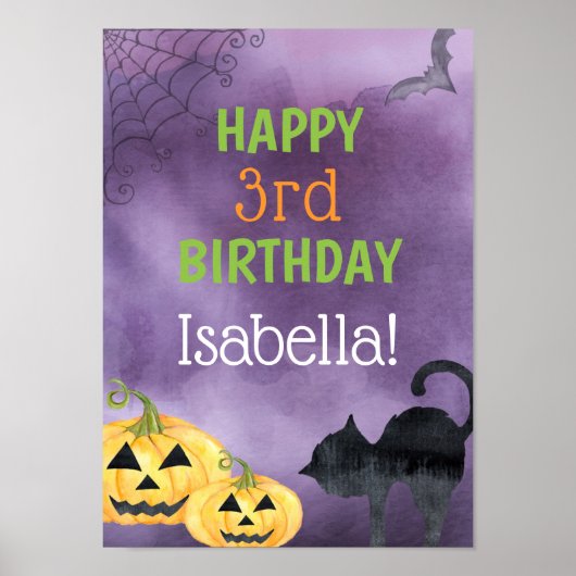 Halloween Birthday Party voor kinderen Poster (Voorkant)