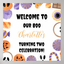 Halloween Birthday Party Welcome Poster