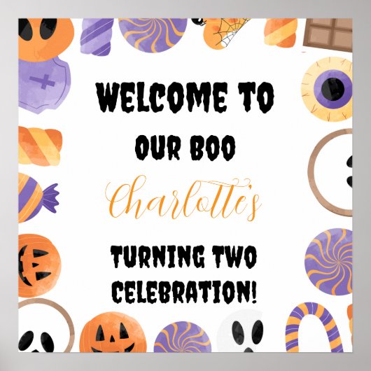 Halloween Birthday Party Welcome Poster (Voorkant)