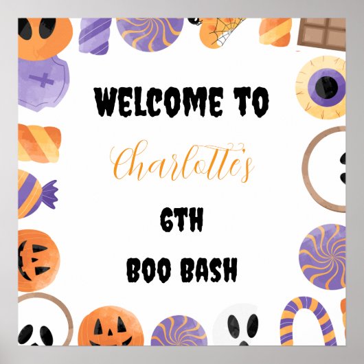 Halloween Birthday Party Welcome Poster (Voorkant)