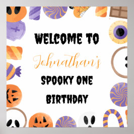 Halloween Birthday Party Welcome Poster