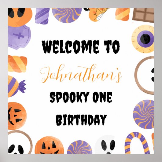 Halloween Birthday Party Welcome Poster (Voorkant)
