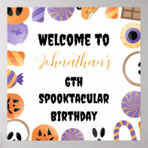 Halloween Birthday Party Welcome Poster