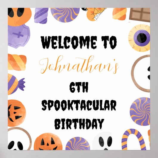 Halloween Birthday Party Welcome Poster (Voorkant)