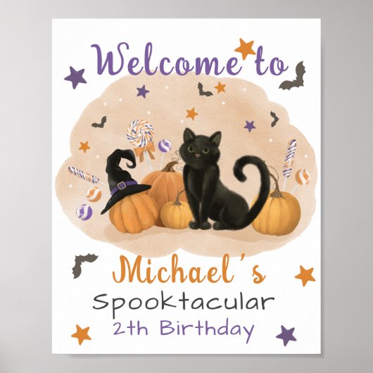 Halloween Birthday Party Welcome Poster (Voorkant)