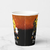 Halloween Birthday Party Witch Ghost Sinaasappel Papieren Bekers (Rechts)