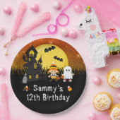 Halloween Birthday Party Witch Ghost Sinaasappel Papieren Bordje (Feest)
