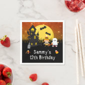 Halloween Birthday Party Witch Ghost Sinaasappel Servet (Insitu)