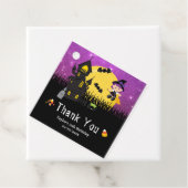 Halloween Birthday Party Witch Paars Bedankjes Labels (In situ)