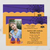 Halloween Birthday Photo Invitation Kaart (Voorkant / Achterkant)