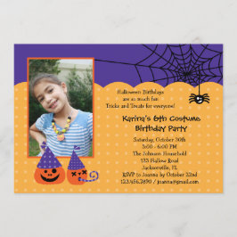 Halloween Birthday Photo Invitation Kaart