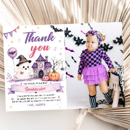 Halloween Birthday Photo Thank You Card