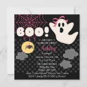 Halloween Birthday Pink Ghost Uitnodigingen (Voorkant)