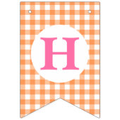Halloween Birthday Pink Pumpkins oranje plaid Vlaggetjes (Tweede vlag)