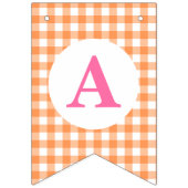 Halloween Birthday Pink Pumpkins oranje plaid Vlaggetjes (Derde vlag)