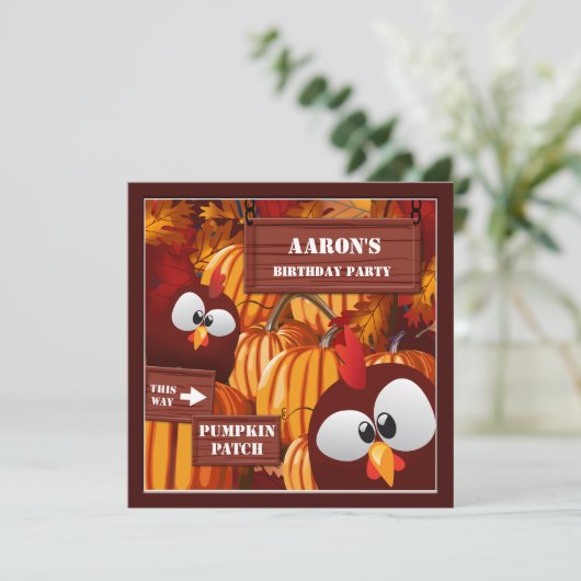 Halloween Birthday Pumpkin Patch Kind Kaart (Staand voorkant)