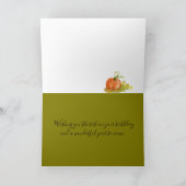 Halloween Birthday Pumpkin Patch Watercolor Kaart (Binnen)