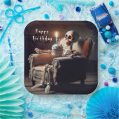 Halloween Birthday Skeleton Papieren Bordje (Feest)