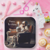 Halloween Birthday Skeleton Papieren Bordje (Feest)