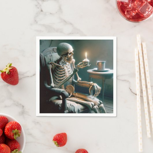 Halloween Birthday Skeleton Servet (Insitu)