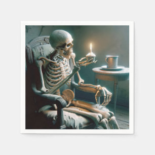 Halloween Birthday Skeleton Servet