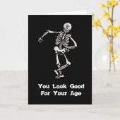 Halloween Birthday Skeleton Wenskaart Kaart (Gele Bloem)